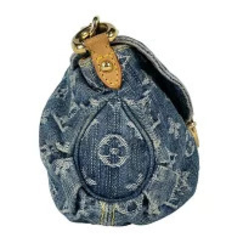 Louis Vuitton Pleaty Handbag Hobo Bag Monogram Denim Blue - Picture 4 of 7